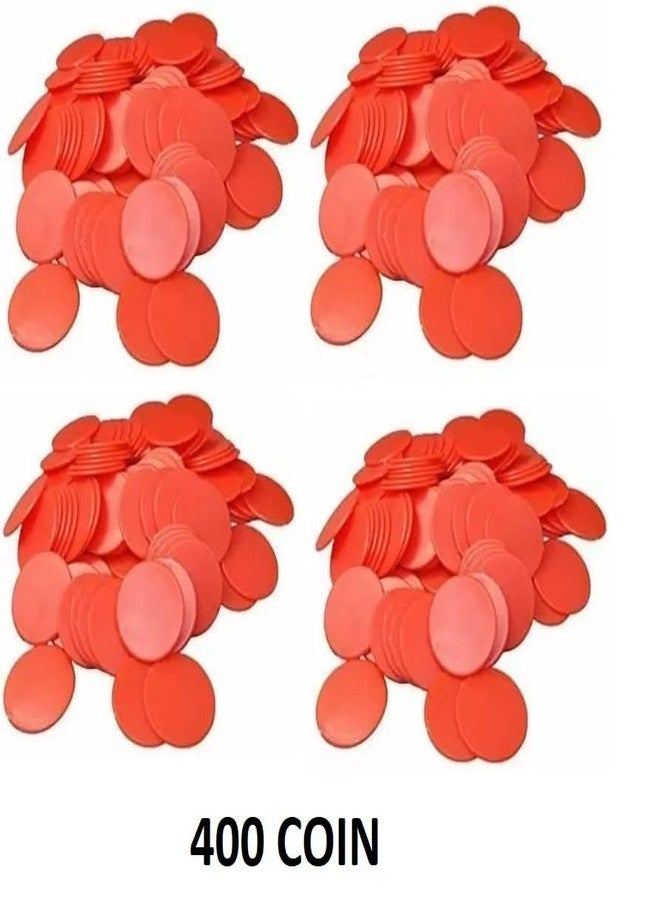 MOREL Round Plastic Plain Token Coin for Shop, Games, Stores,Casino, School ETC.(400 Coin, RED Color - 31MM Dia Meter) - Image 2